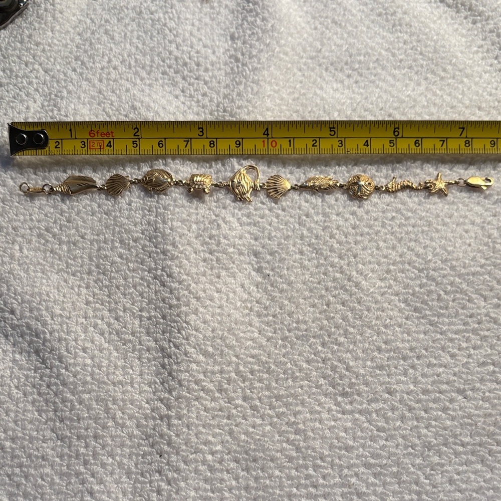 Vintage Michael Anthony 14K Yellow Gold Nautical Charm Bracelet